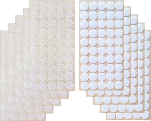 Vkey 500 unidades (250 pares) 0.8in de diámetro transparente pegajosa trasera fina puntos transparentes con gancho adhesivo y cintas de monedas