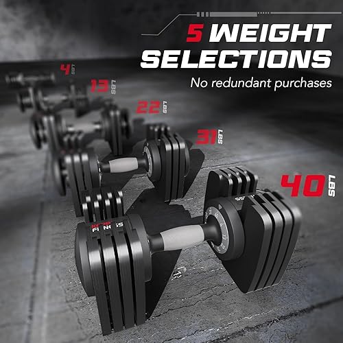 Miniatura 10 de Keppi Adjustable Dumbbells Set-25 lb Dumbbells with Anti-Slip Metal Handle for Exercise  Fitness Fast Adjust Weight for Full Body Workout Fitness