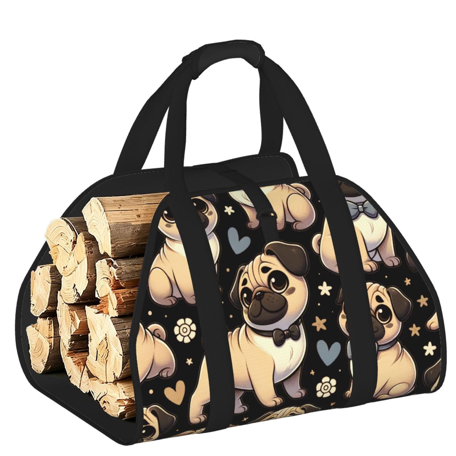 Sac transport bûches cheminée tissu Oxford poêle à bois et camping - 8