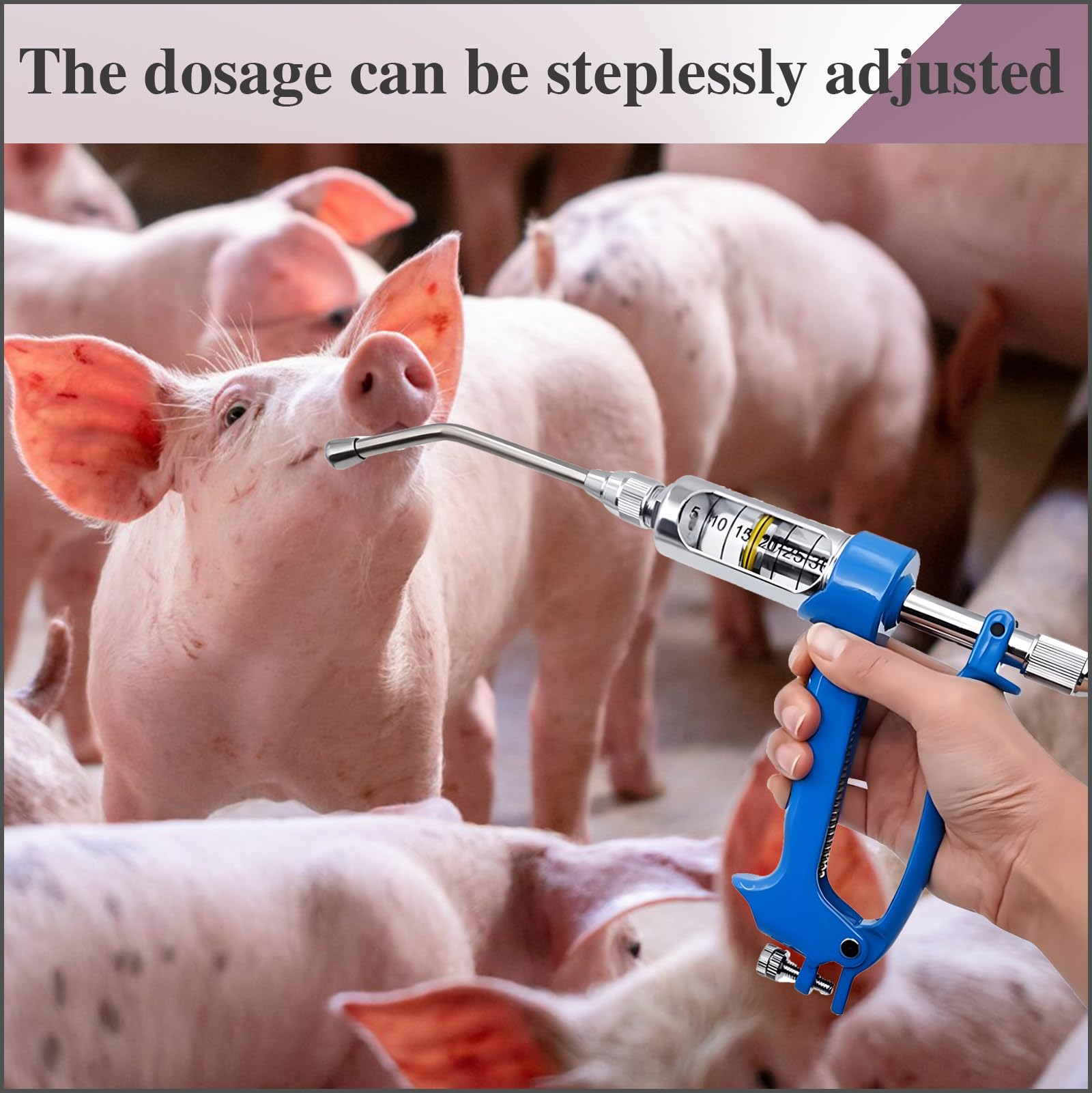 Veterinarie Dispenser Regolabile In Metallo 30 ML, Pistola Iniezione per Bovini Cavallo Pecore