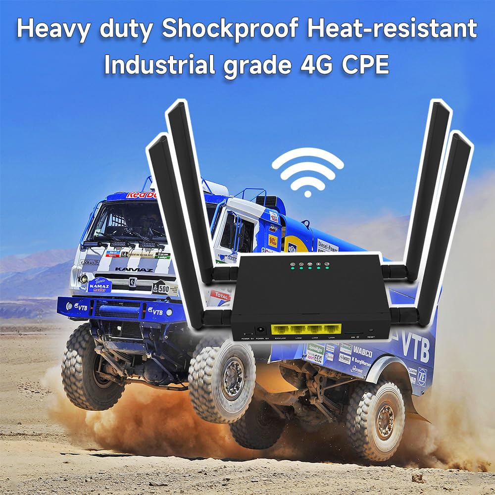 GC111 Grado Industriale 4G CPE LTE SIM Card WiFi Router Cassa in ferro duro 32 Utenti WiFi RJ45 X 4 Dual Power 12V/5V Big SMA Antenne Plus Cavo 1.5M Antenne 4G Più Lingue multiple