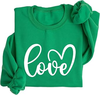Love Heart Sweatshirt Valentines Day Sweatshirt Couple Valentine Love Sweatshirts Gift