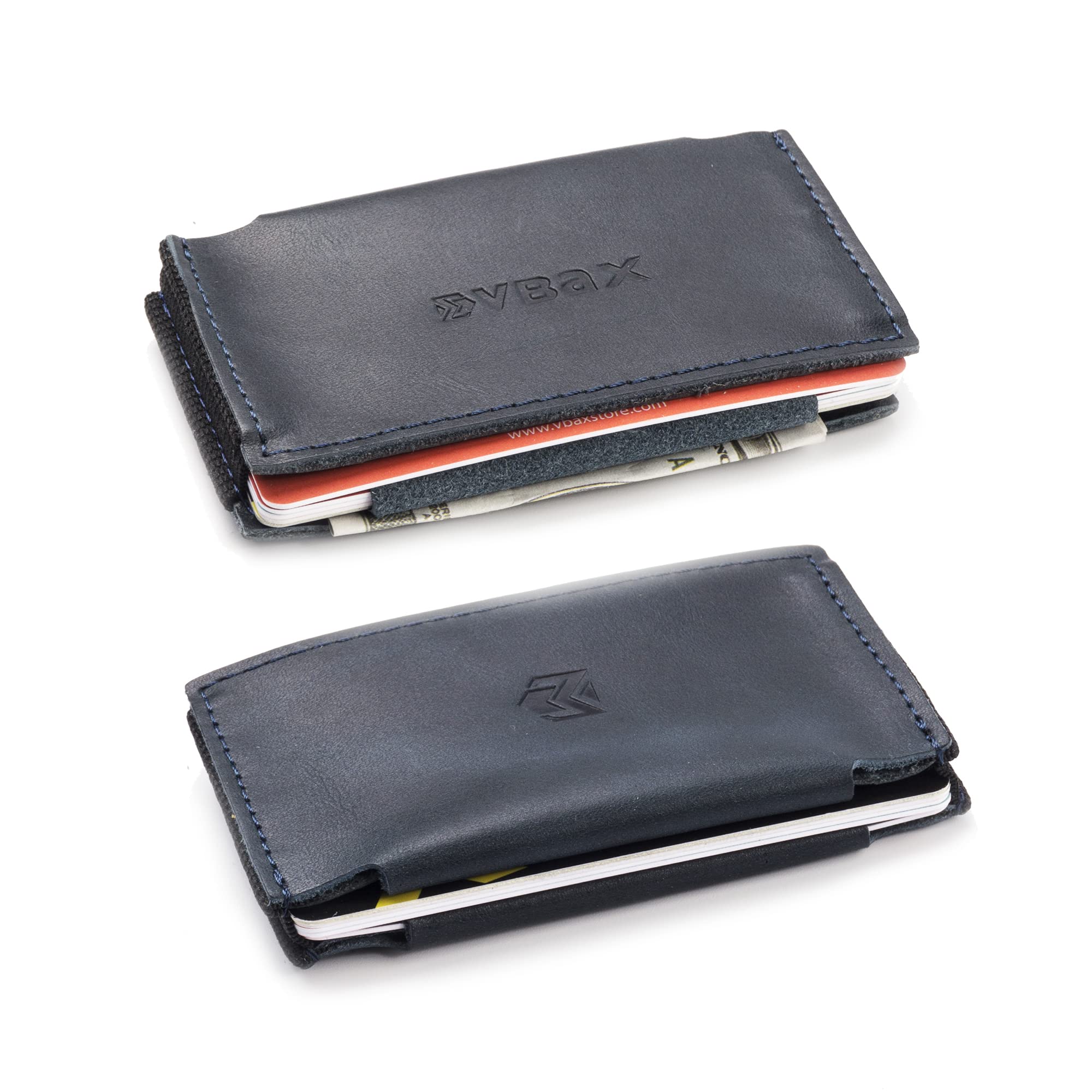 VBAX Slim Leather Wallet for Men & Women – Minimalist Front Pocket Credit Card Holder with Hidden Secret Pockets, Compact Design Fits 10 Cards & Cash