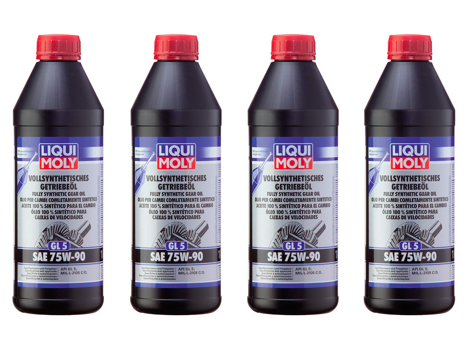 4X Original Liqui Moly 1L Vollsynthetisches Getriebeöl (GL5) SAE 75W-90 Gear Oil