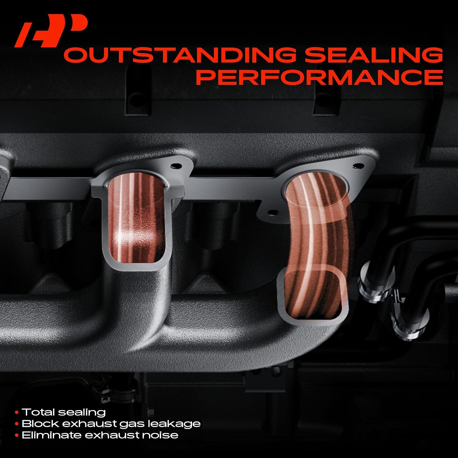 A-Premium V6 4.0L Exhaust Manifold Gasket Set Compatible with Ford Explorer 1997-2000, Ranger 1997-2000, Aerostar 1997 & Mazda B4000 1997-2000, Composite, 2-Pack