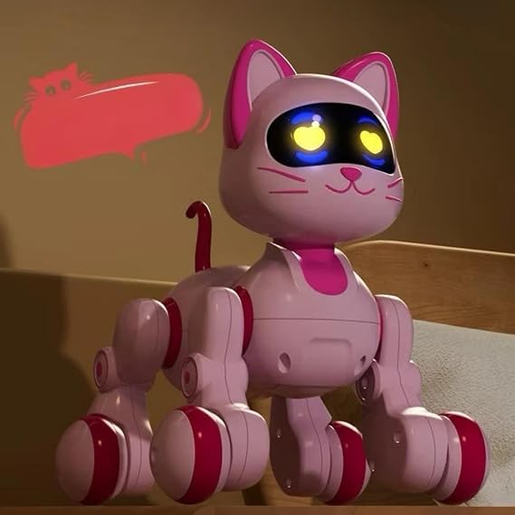 Giffy / 30 Fonksiyonlu Uzaktan Kumandalı Şarjlı Sesli Işıklı Dokunma Algılama Programlama Robot Köpek El Sensörlü Şarjlı Işıklı Müzikli Dansçı Robot Köpek Ve Kedi (Kedi)