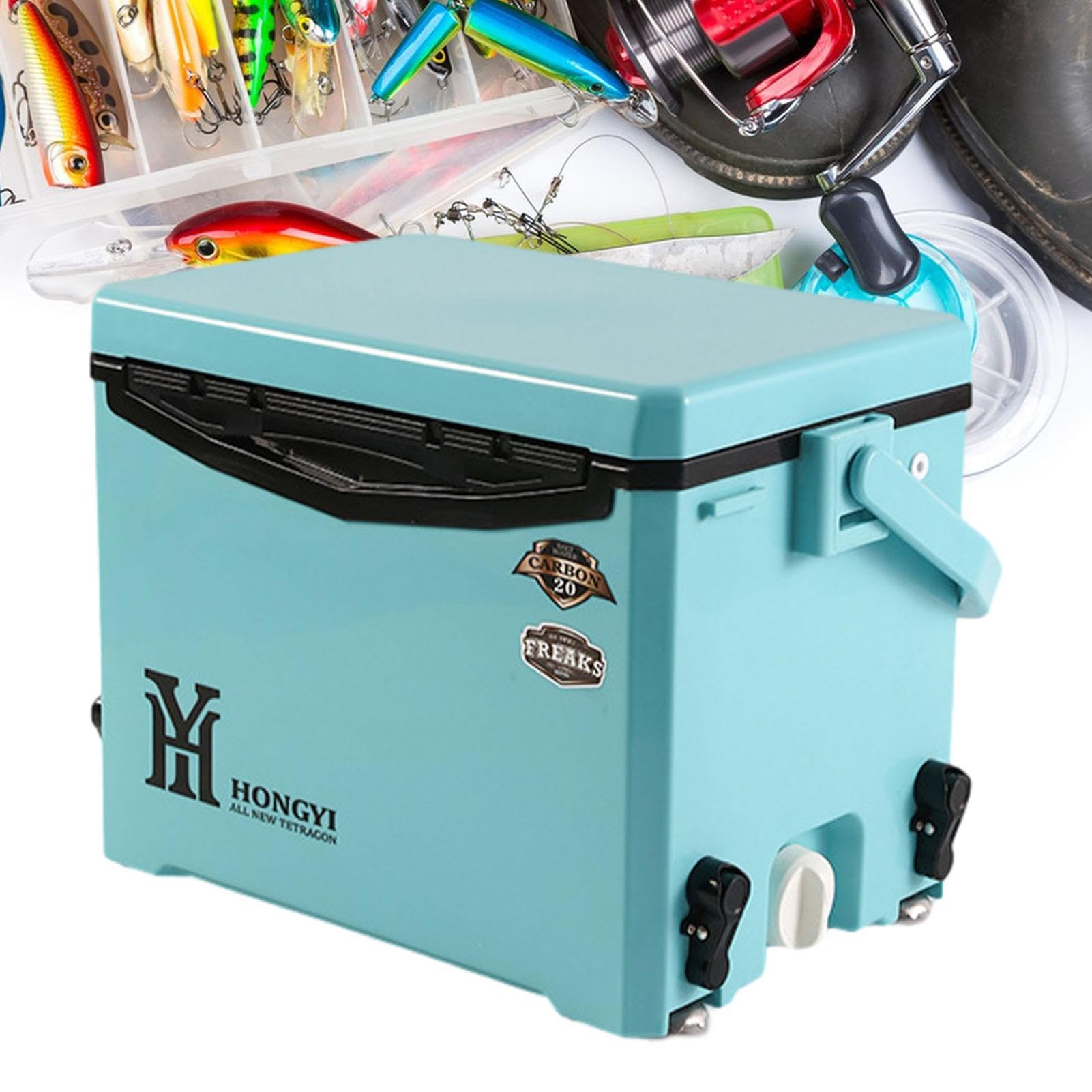 Nevera – Cofres duros de 35 x 22 x 26 cm, contenedor aislado de poliuretano PP, diseño ultraligero con liberación rápida, enfriador de hielo duradero para barbacoa, bebidas, barco, pesca, picnic