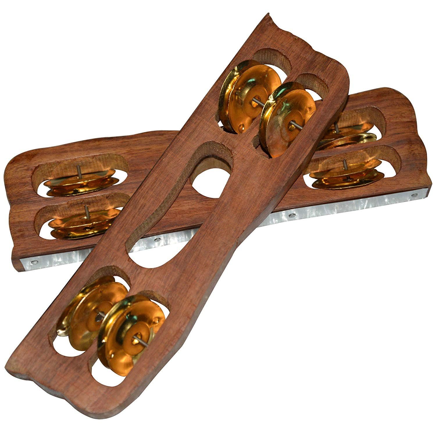 Kartal - Juego de 2 platillos de mano de percusión de madera, instrumento musical indio para Kirtan, Pooja, templo, decoración del hogar, concierto, paquete de 1 par