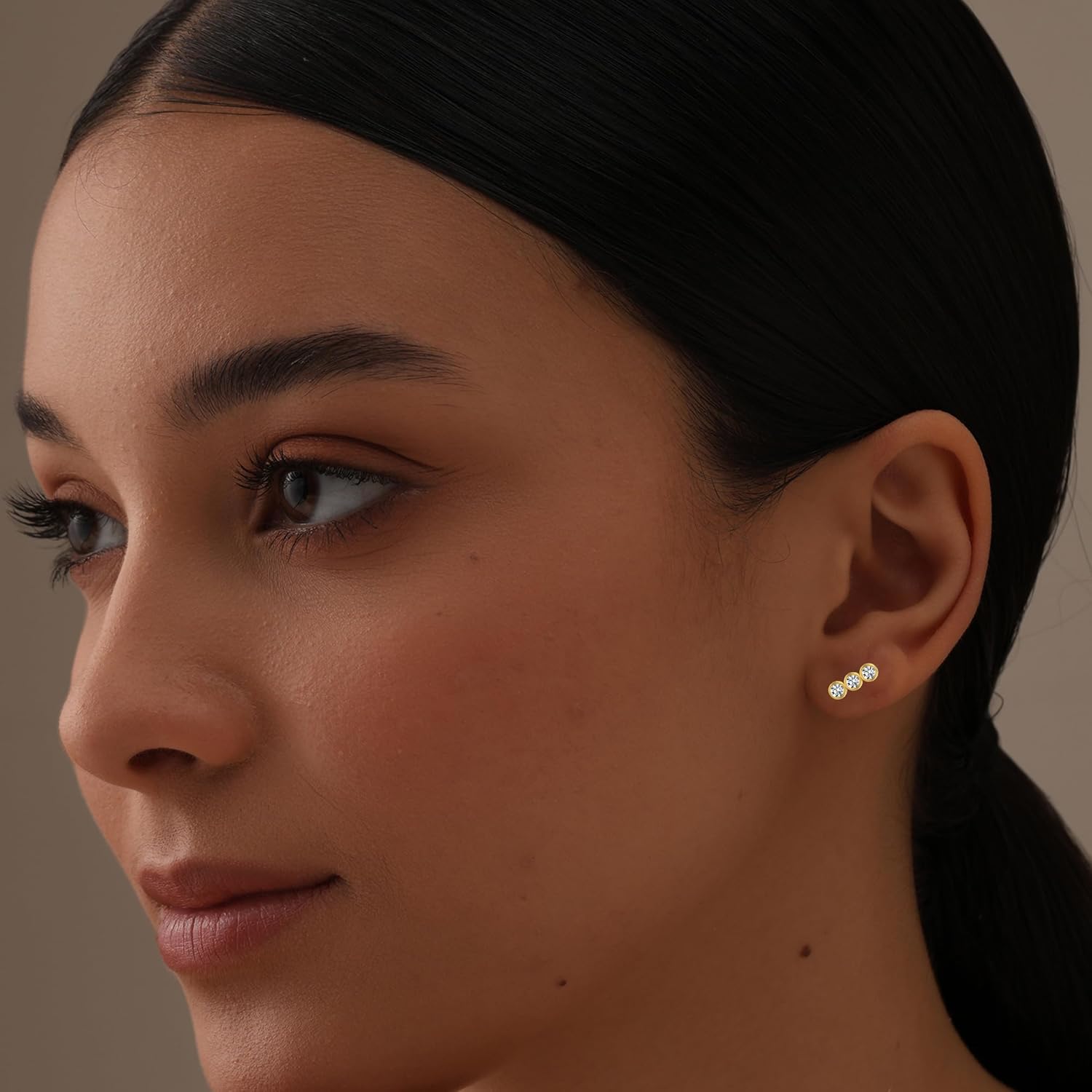 Charmsy 925 Sterling Silver Stud Earring for Women Teen | Minimalist CZ Bar Earring | Geometric Shape Mini Bar Stud Earrings - Image 2