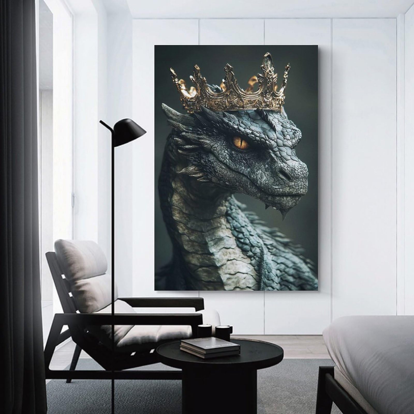 Junmoney Wall Art Print Dragon King, 24x36inch(60x90cm), for Contemporary Homes, Apartments Or Offices, An Easy Choice for New Home Styling