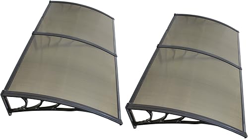 Miniatura 6 de Toldo para puerta de ventana de 40 x 80 pulgadas, cubierta de policarbonato para puerta delantera al aire libre, toldo para patio, toldo con