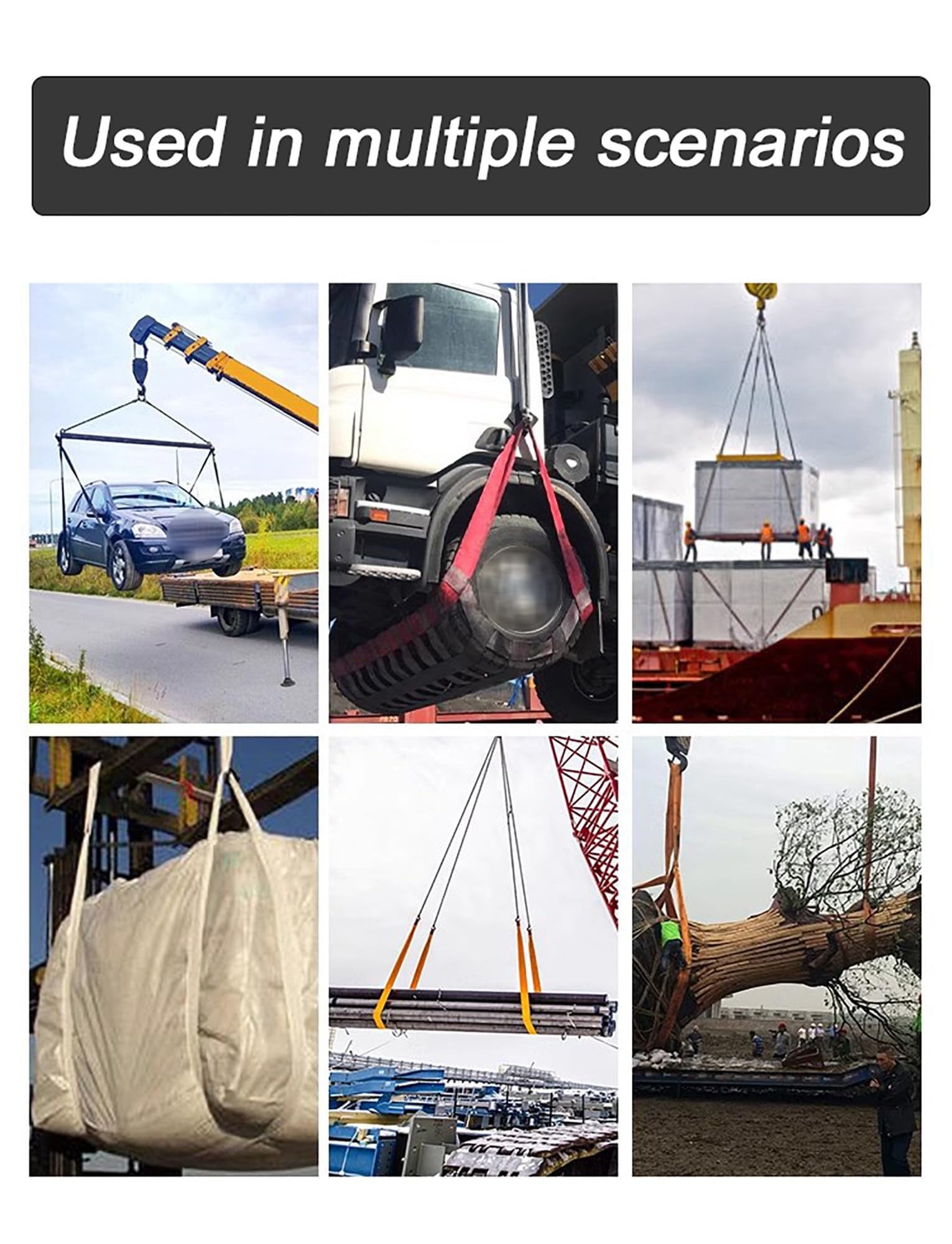 Industrielles Hebeband, hochbelastbares Gurtband für Lastenkrane und Gabelstapler, sichere Lasthandhabungslösung, 1 Tonne – 4 Meter,1 ton-4 Meters