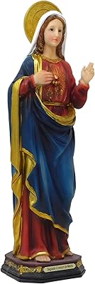 ValuueMax Sacred Heart of Mary Statue 12 Inch Tall Finely Detailed Resin Figurine #VM-73317