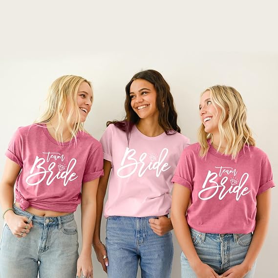 MAIHUN Womens Bride Shirt Team Bride Bridesmaid Tshirt Bachelorette Party Tee Top