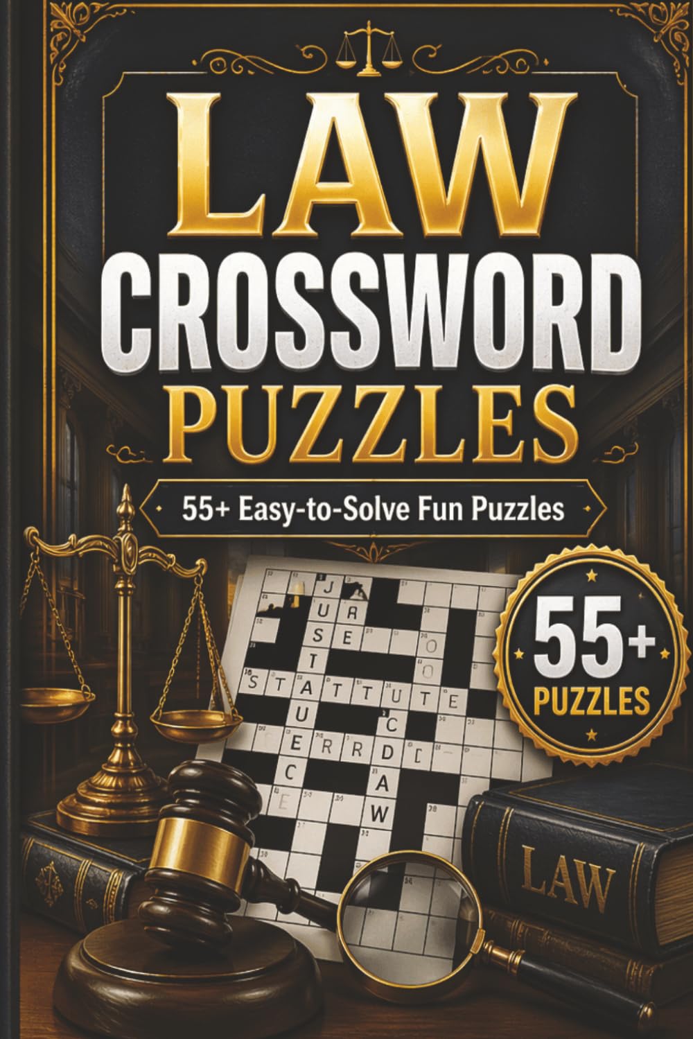 Law Crossword: Crossword Puzzles with Easy to Read Print about legal, court and more | 6x9 inches 125 Pages| 55+ puzzles... brain Puzzles for Adults & Seniors