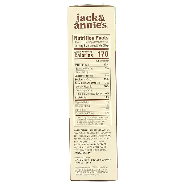 Jack & Annie's, Jackfruit Meatballs Classic, 9.6 Ounce 2