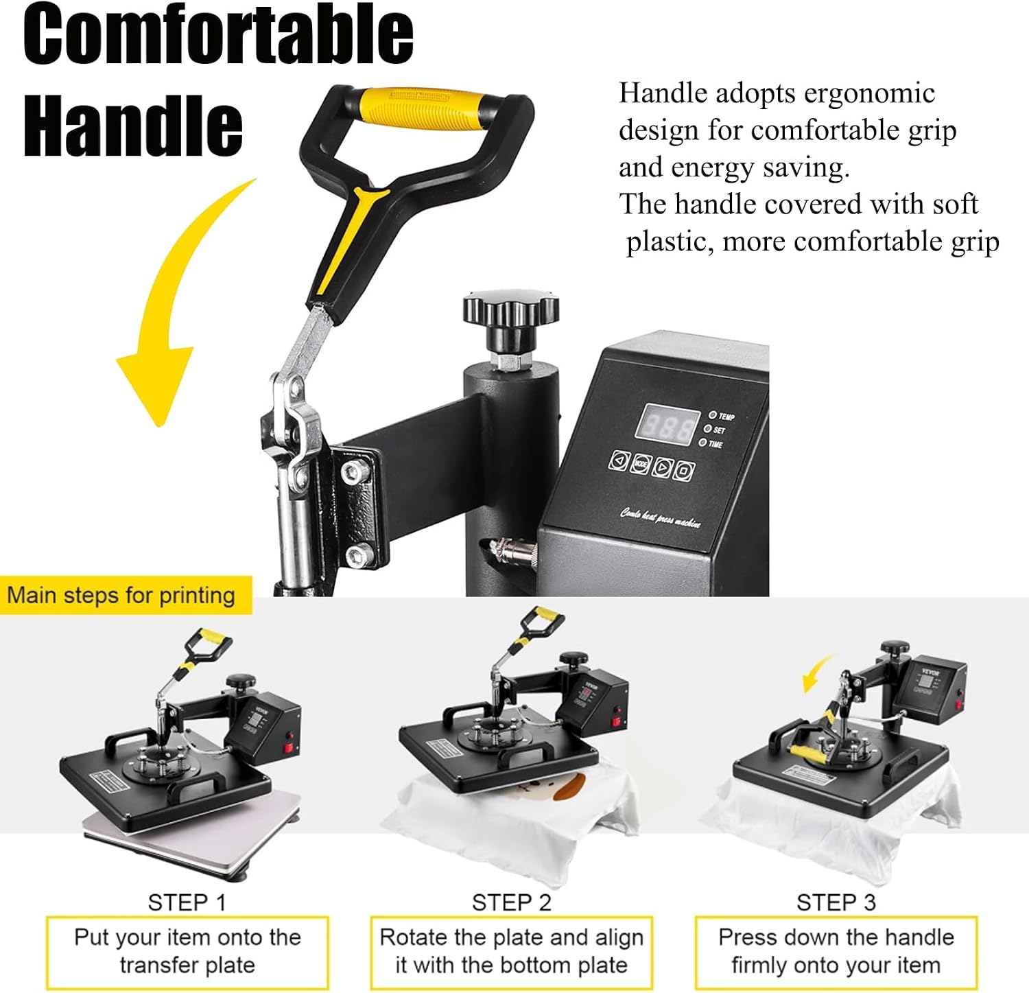Heat Press Handle Fixture, Heat Press Handle Clamp, 386kg Force Fixture for Heat Press Machine Thermal Transfer Sublimation Handle Putter 42mm