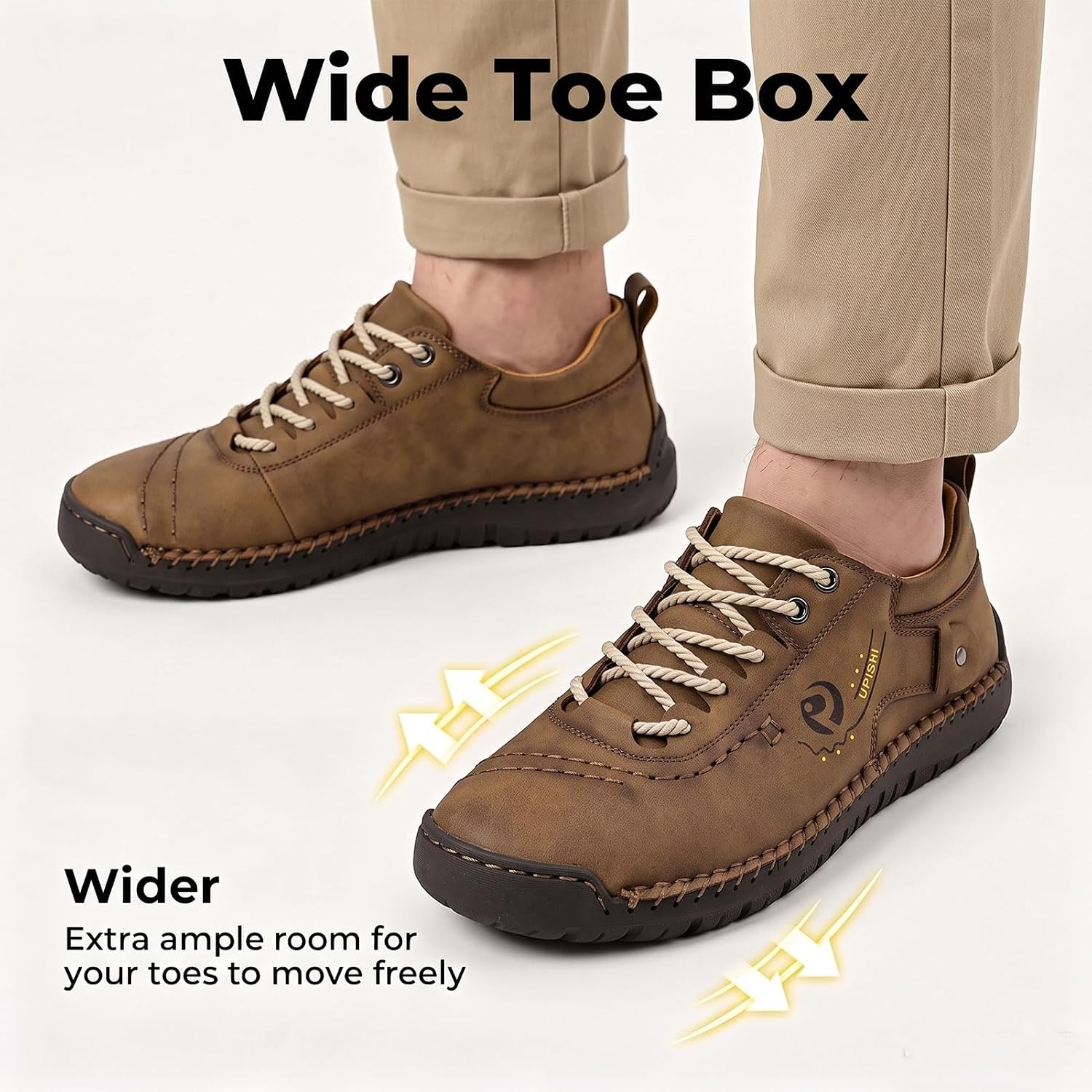 UPIShi Mens Casual Dress Leather Loafers Driving Walking Working Lace Up Lightweight Sneakers Shoes