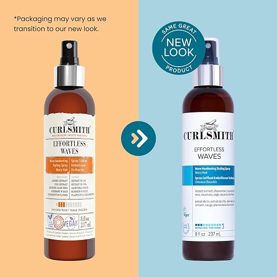 Curlsmith Effortless Waves Styling Spray | Lightweight wave styling spray, Reduces frizz, Easy styling, Wavy curls, Vegan, 59 ml