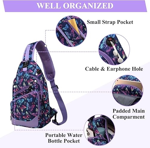 Miniatura 3 de VASCHY Bolso bandolera para hombres y mujeres, una correa sobre el hombro, mochila cruzada para senderismo, viajes, al aire libre