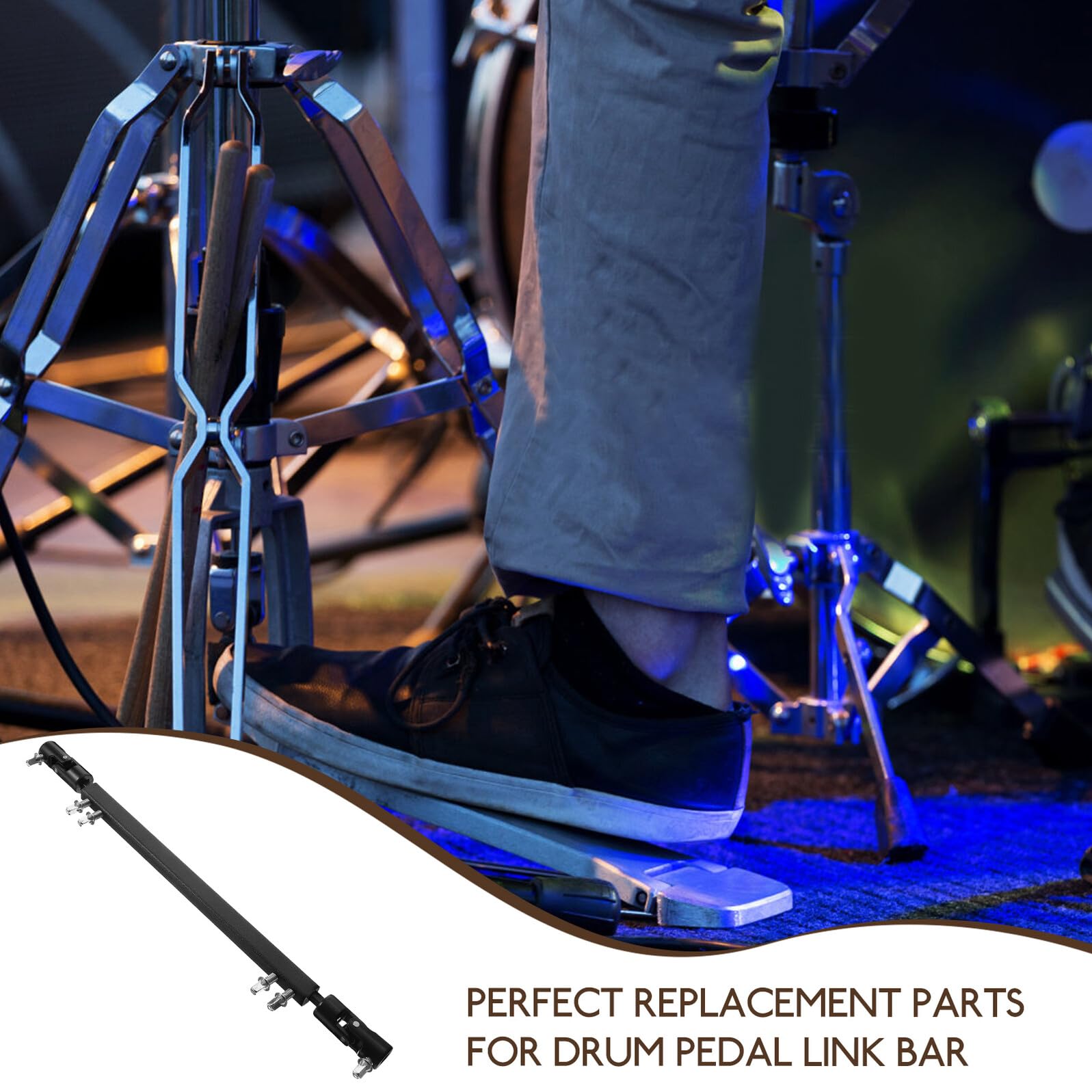 ULTECHNOVO Verbindungsstange für Drum Kit Pedale aus Metall Robuste Rostfreie Schlagzeug Pedalachse Langlebiges Zubehör für Bassdrum Pedal Ersatz Kompatibel mit Doppelpedal Schlagzeug