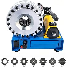 Hydraulic Hose Crimper 10-38 mm Swaging Range Crimps Single and Double Braided Hose Assemblies with 8 Sets of Dies