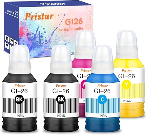 GI-26 GI26 GX7021 - Juego de botellas de tinta compatibles con Canon GI-26 GI26 26 botellas de recarga de tinta para Canon MAXIFY GX7021 GX4020