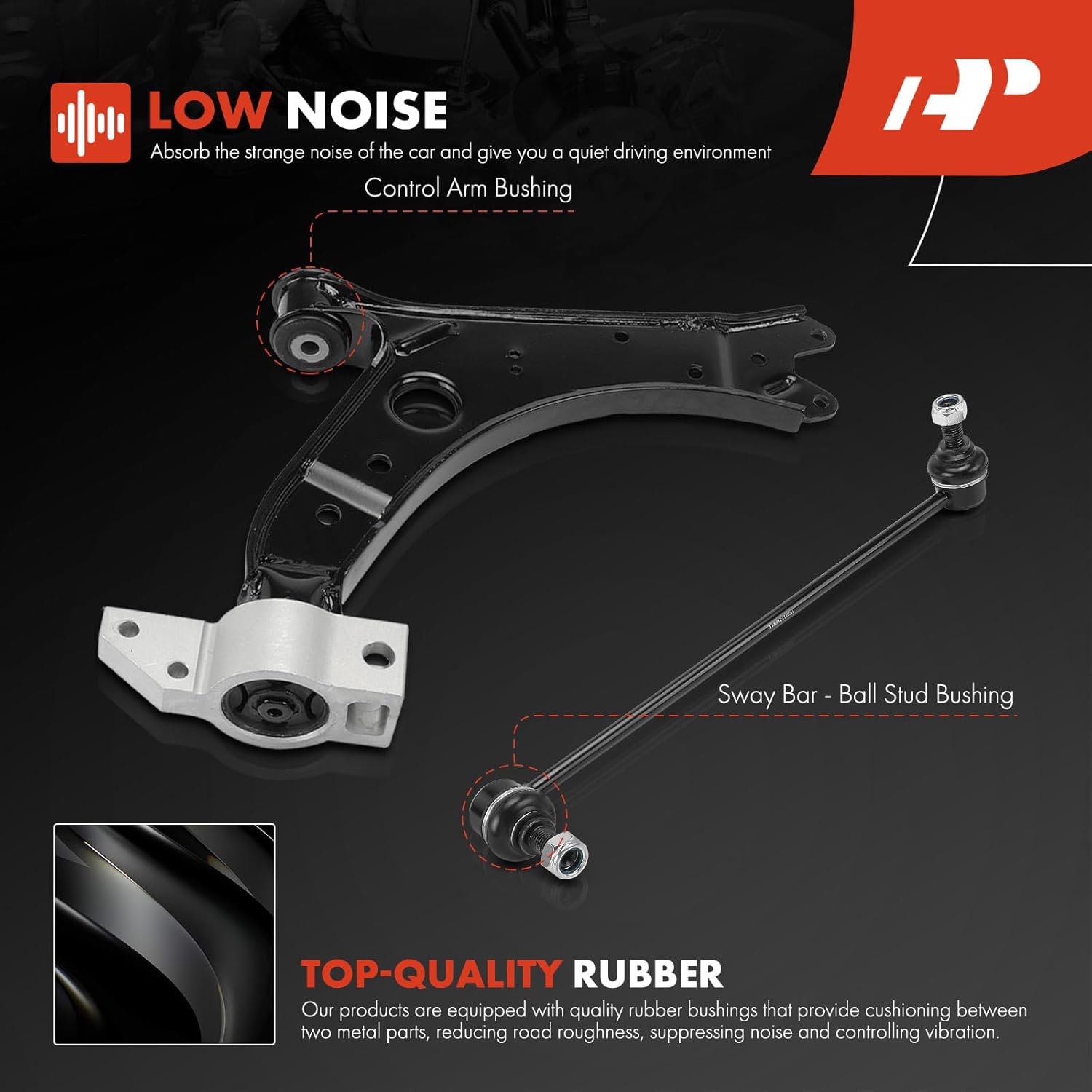 A-Premium Set of 8, Front Lower Control Arm & Ball Joint, Sway Bar Link, Outer Tie Rod End, Compatible with Volkswagen Jetta 05-14, Golf 11-14, Eos 10-16, GTI 06-13, Rabbit 06-09, Audi A3, A3 Quattro