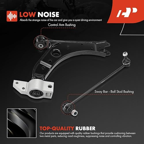 Miniatura 5 de A-Premium Juego de 8, brazo de control inferior delantero y rótula, barra estabilizadora, extremo de barra de acoplamiento exterior, compatible con