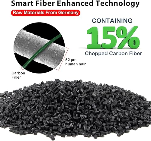 Miniatura 2 de Filamento PETG de fibra de carbono de 0.069 in, filamento de impresora 3D PETG CF ligerode alta resistencia, filamento de fibra de carbono verde