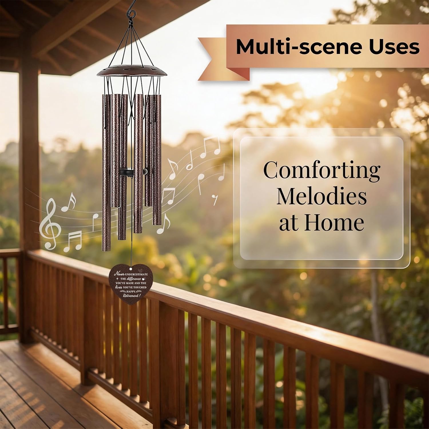 Retirement Gift for Woman Men - Metal Tree of Life Wind Chimes Outside Patio Garden Porch Hanging Art Decor Happy Retirement Gifts for Women Grandma Grandpa Coworker Teacher Nurse Friends