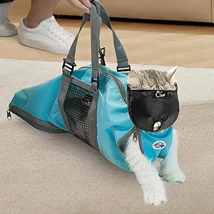 Cinf Cat Nail Clipping Cleaning Grooming Restraint Bag （Free Muzzle） No - product image