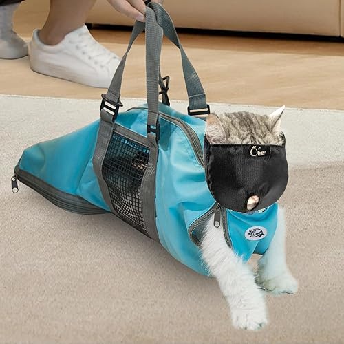 Cinf Cat Nail Clipping Cleaning Grooming Restraint Bag （Free Muzzle）