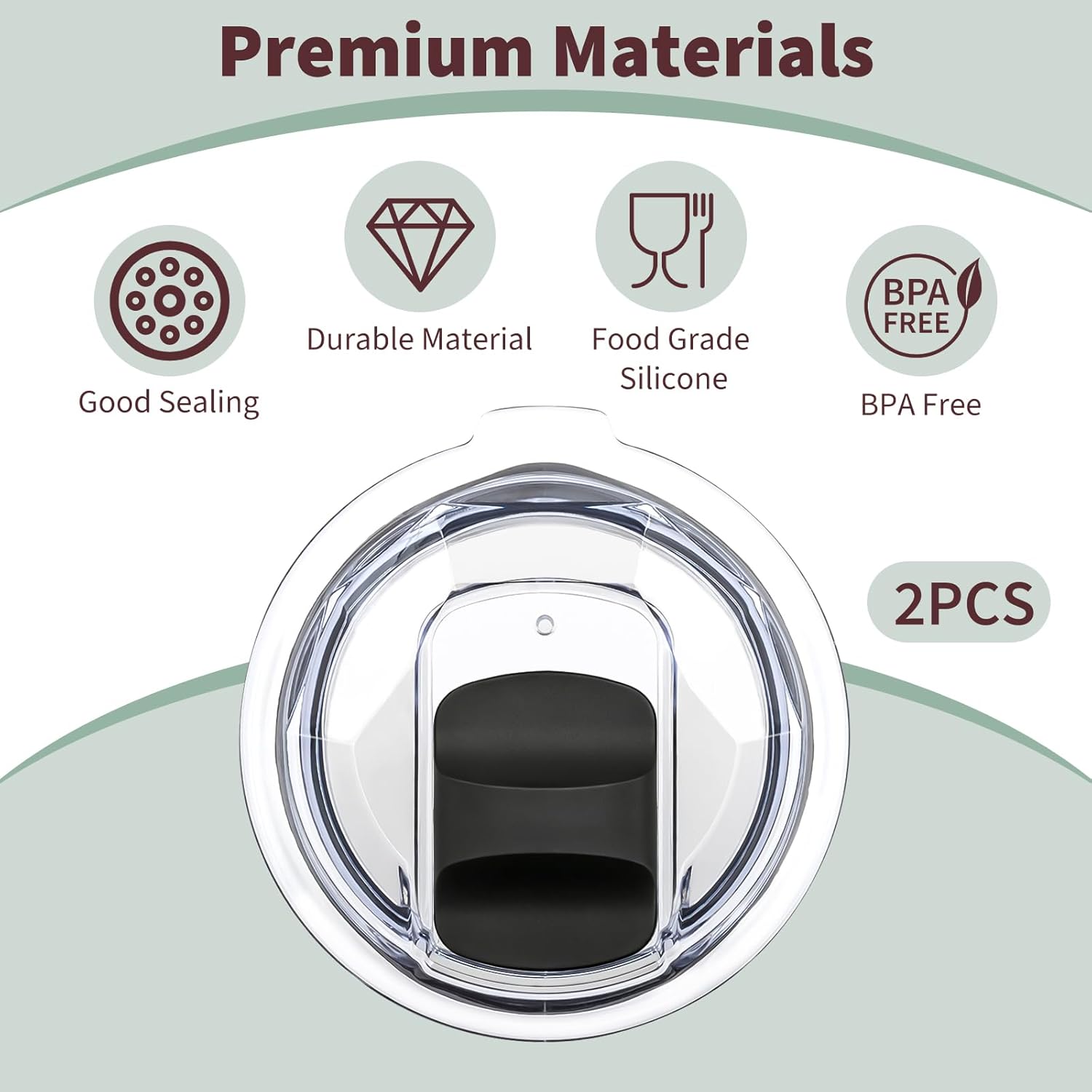 Replacement Lid Compatible with Corkcicle 16oz-2Pack Magnetic Slider Lid, Double Sealing Spill Proof Compatible with Corkcicle Accessories - Image 3