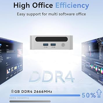 Mini PC AMD Ryzen 3 5300U Mini Computers Up to 3.8GHz 4c/8t, 8GB DDR4, 256GB SSD & M.2 NVME, Gaming PC with Wifi6/BT5.2, Gaming/Office/Design
