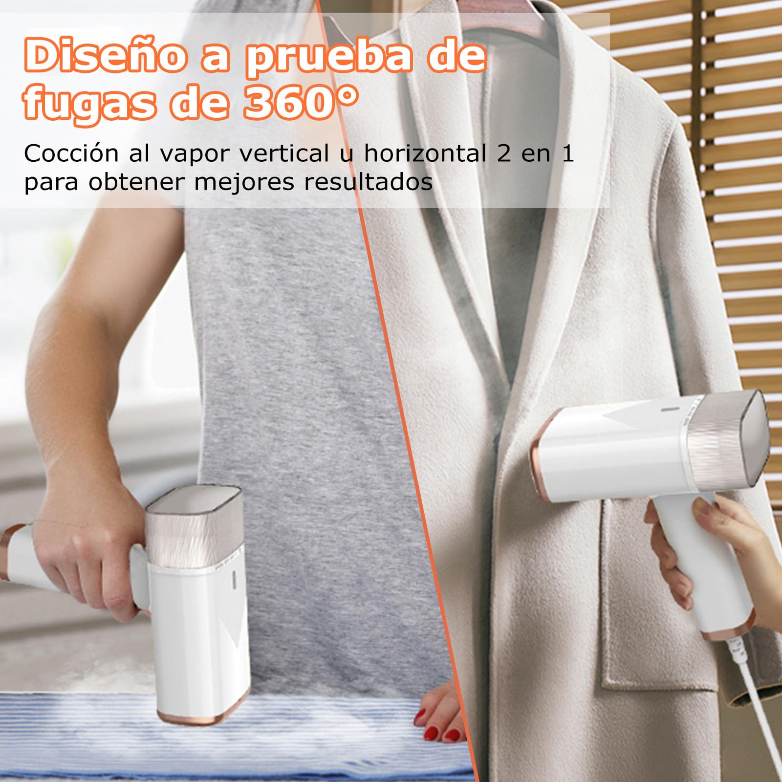Plancha Vertical Vapor, Plancha Vertical Portátil 1000W 150ML, Vaporizador de Ropa, Vaporizador Adecuado para Todos los Tejidos para, Hogar, Viajes, Hogar y Oficina