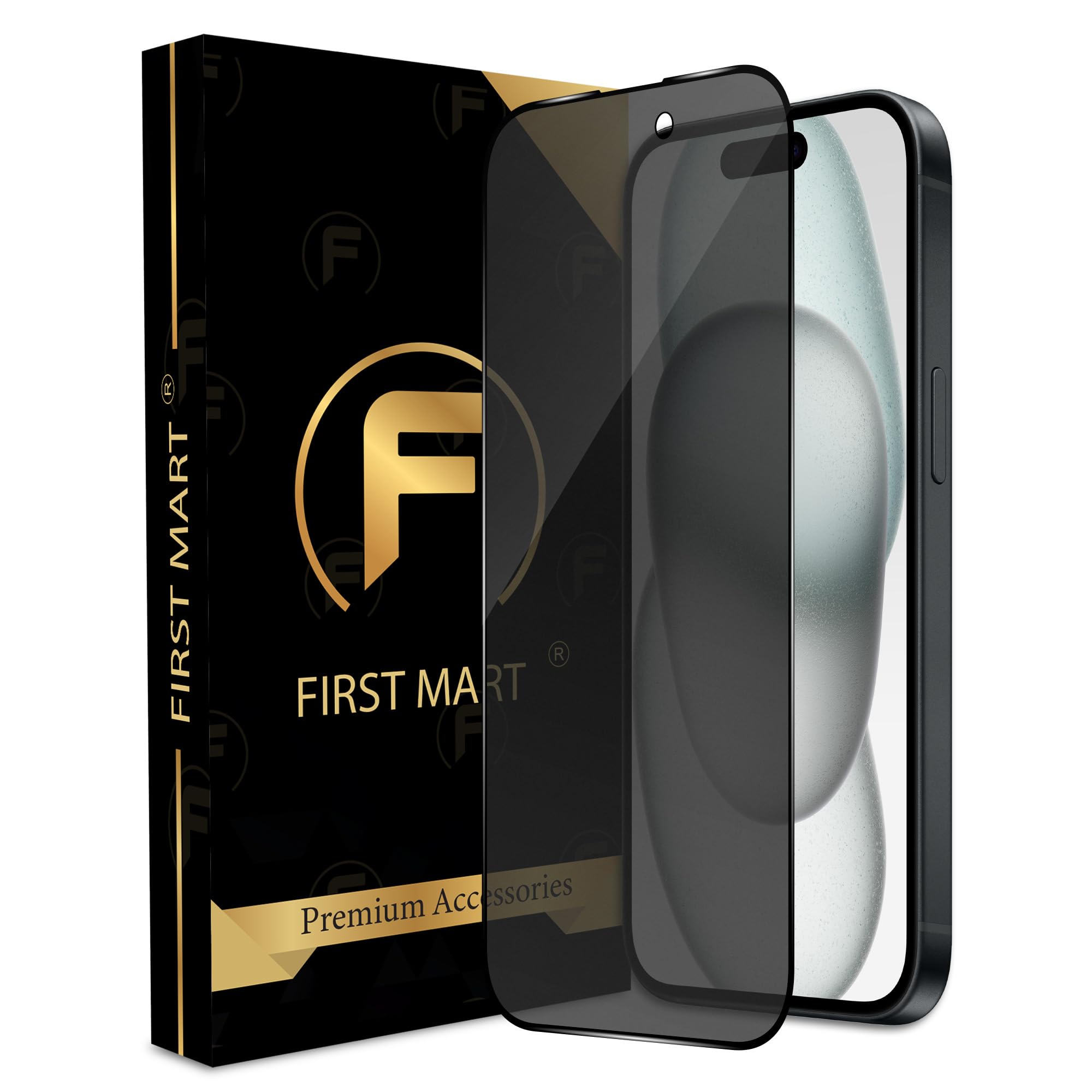 FIRST MART Edge to Edge Matte Privacy Tempered Glass for iPhone 15 / iPhone 16 Full Screen Coverage with Easy Installation Kit | Black (B0CJFBGDJW) Amazon Price History, Amazon Price Tracker