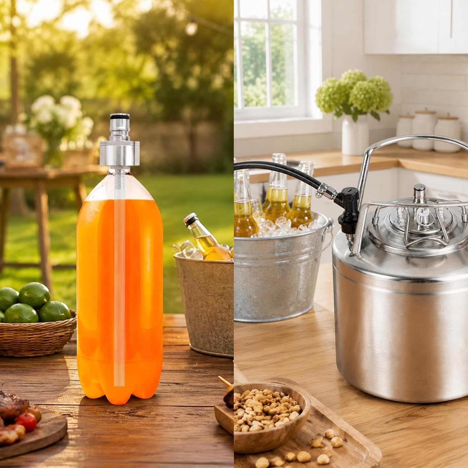 FERRODAY Carbonation Cap & Ball Lock Keg Liquid Disconnect, Quick Connect