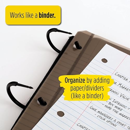 Miniatura 3 de Five Star Flex Hybrid - Carpeta de notas de 1 pulgada con pestañas, cuaderno y carpeta de 3 anillas, todo en uno, papel de relleno reforzado con