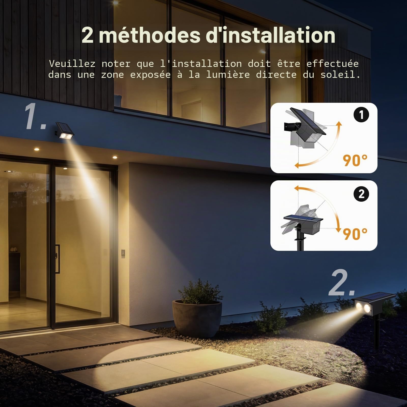 btfarm Lot de 6 Lampe Solaire Extérieur IP65 Étanches 3 Couleurs 3000/4500/6000 K Projecteurs Solaire Jardin Allée Chemin
