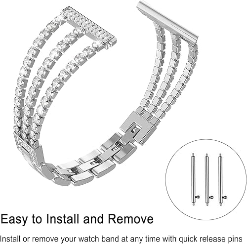 Miniatura 5 de Correas compatibles con Samsung Galaxy Watch 66 Classic  55 Pro  44 Classic  3 1.614 in  Active 2, correa de repuesto de metal de acero inoxidable