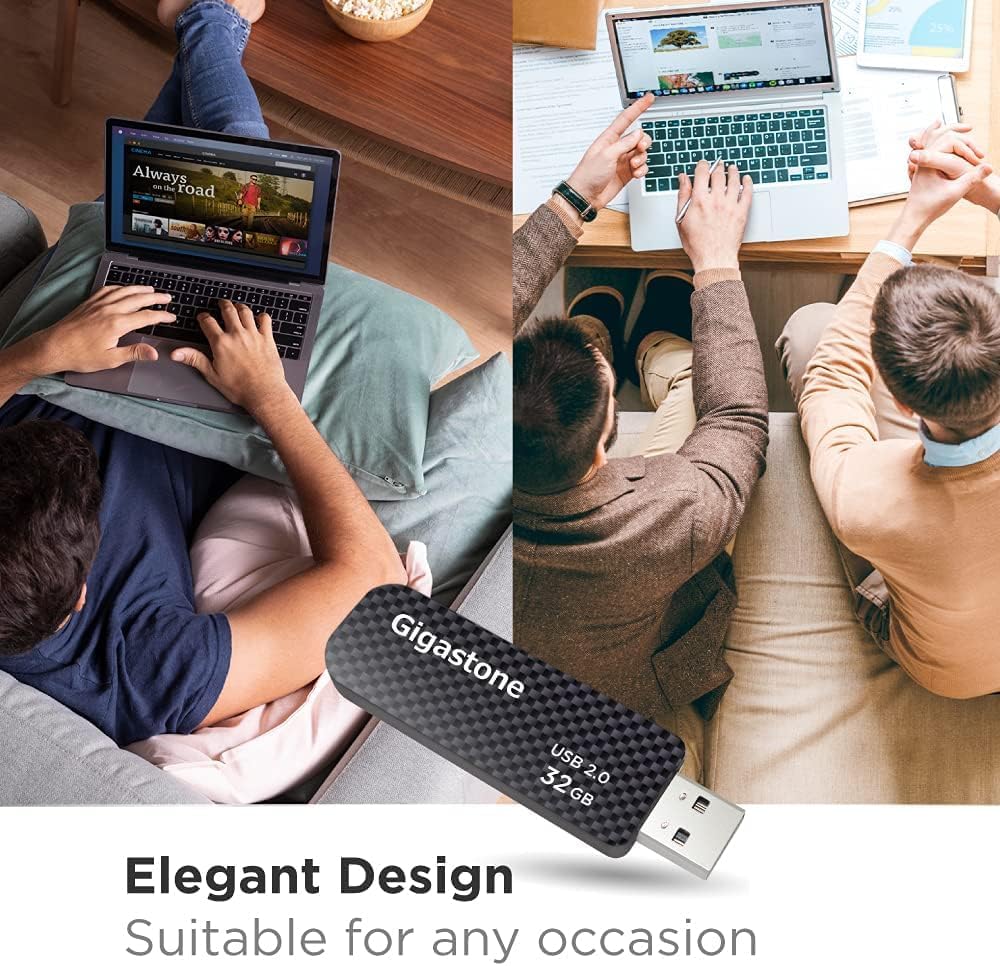 GIGASTONE Z30 - Chiavetta USB 3.2 Gen 1, 100 MB/s, ultra veloce, anello portachiavi, stile fibra di carbonio, design push-pull, archiviazione dati, backup per PC/Mac/TV/auto, compatibile con USB 2.0
