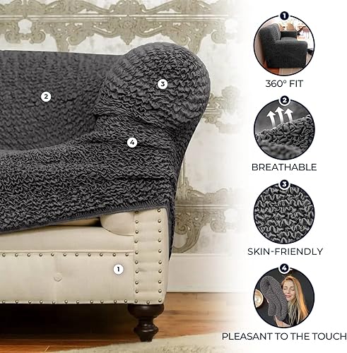 Miniatura 3 de PAULATO BY GA.I.CO. - Funda para sofá PAULATO BY GA.I.CO. - Funda de sofá modular con otomana, funda elástica para sofá esquinero, funda de sofá