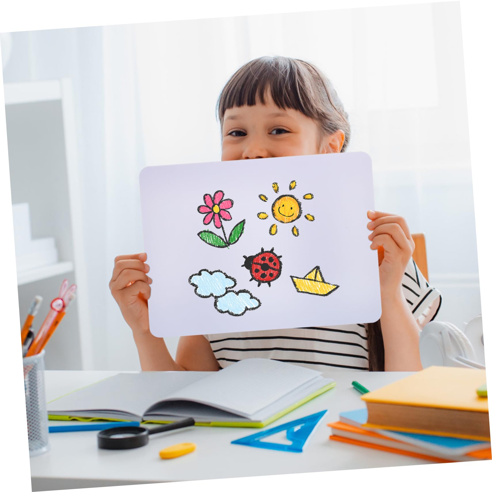 NUOBESTY 6pezzi Lavagnette Cancellabili Doppie Mini Whiteboards Per e Scuola Per Scrittura e