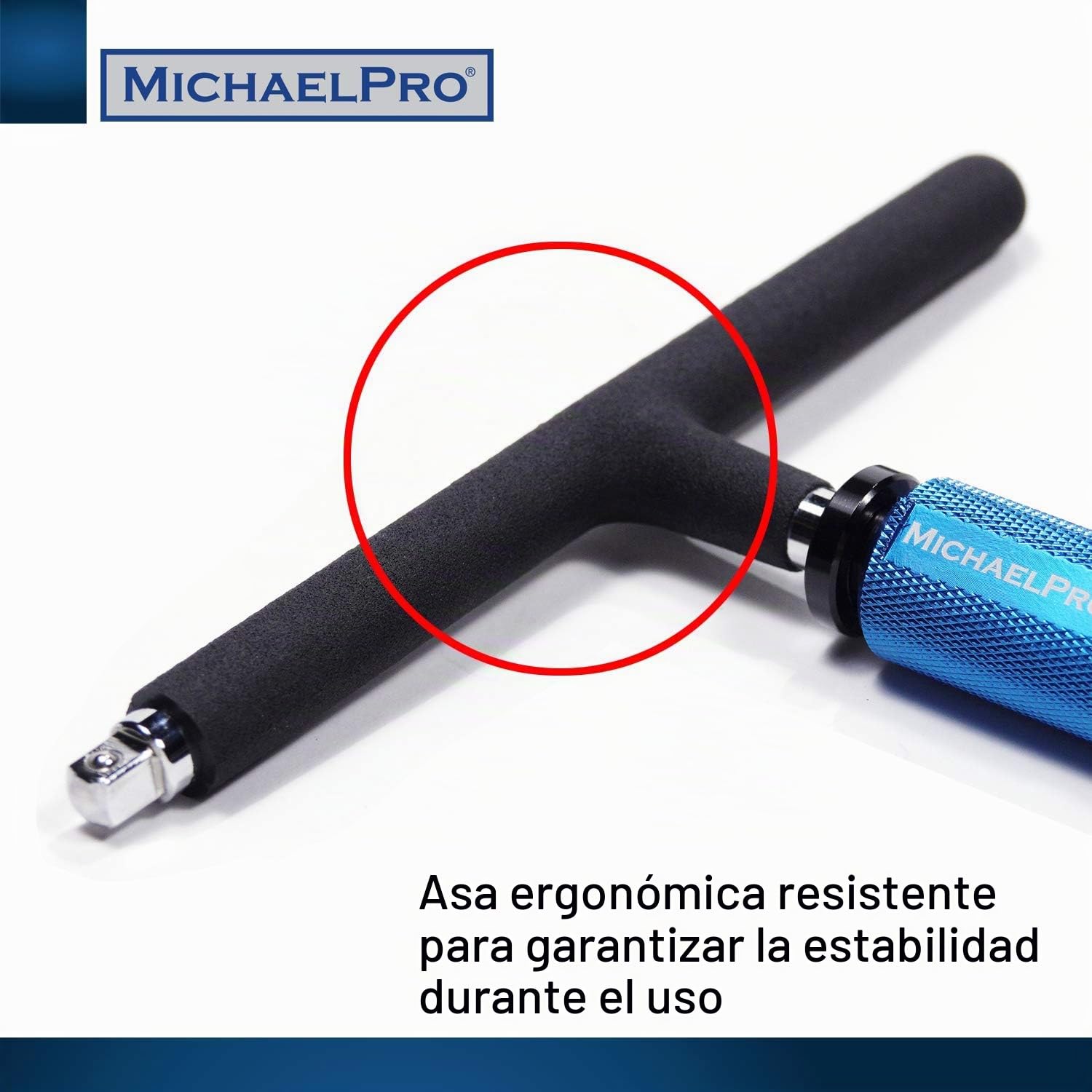 MichaelPro MP009015 - Llave T 1/4” y 3/8” - Kit de Herramientas de 2 Llaves con Mangos en T - Diseño Patentado con Mango Giratorio, 3 Posiciones de Agarre, para Llaves de Vaso y Llaves de Tubo