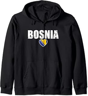 Bosnia Vintage Flag Bosnian Zip Hoodie