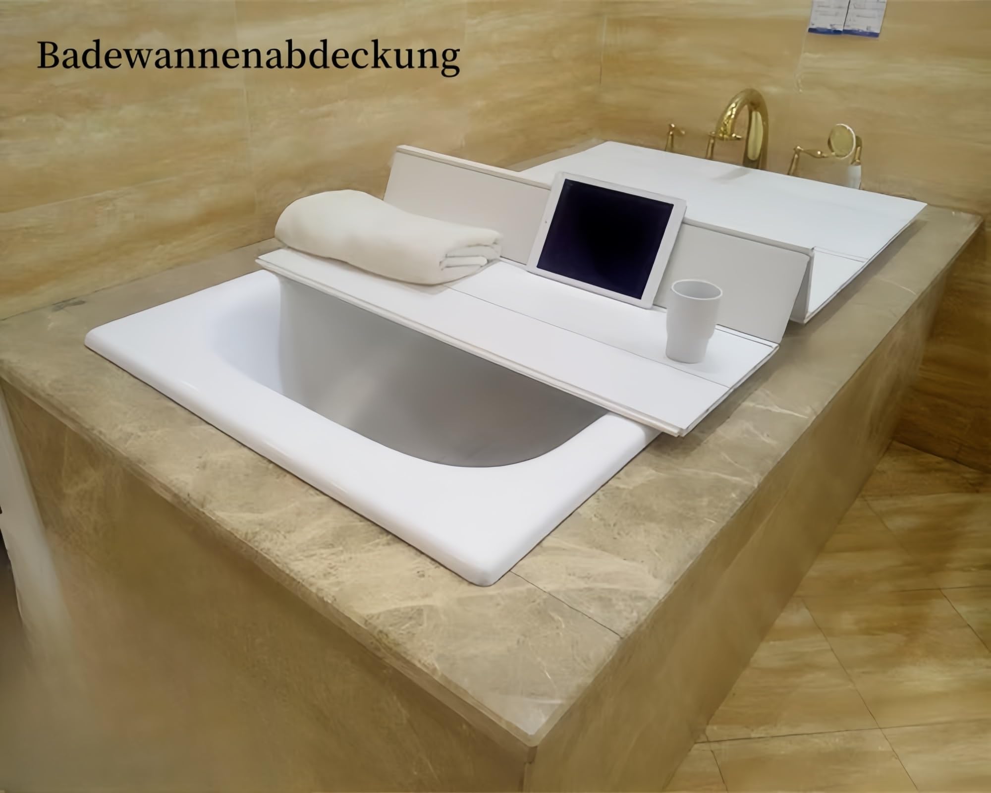 Badewannenabdeckung, Faltbare Badewannenabdeckung, staubdichte Badewannenabdeckung, warm und faltbar, geeignet für Badewannen, große Holzfässer usw.(70 * 90 * 1.2cm)