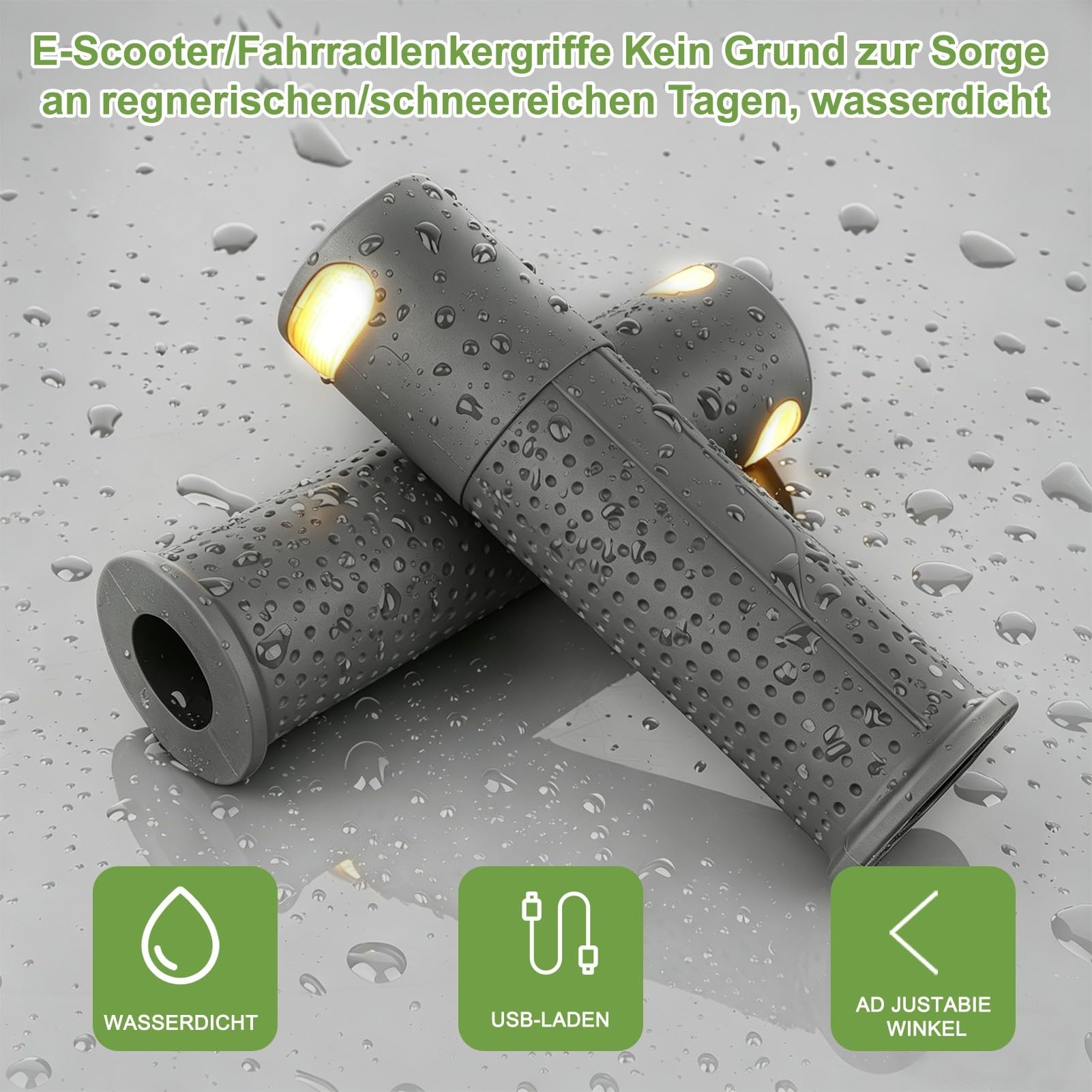 Poignées de guidon de trottinette électrique avec clignotants LED, télécommande sans fil pour Xiaomi M365 et autres modèles, gris et noir
