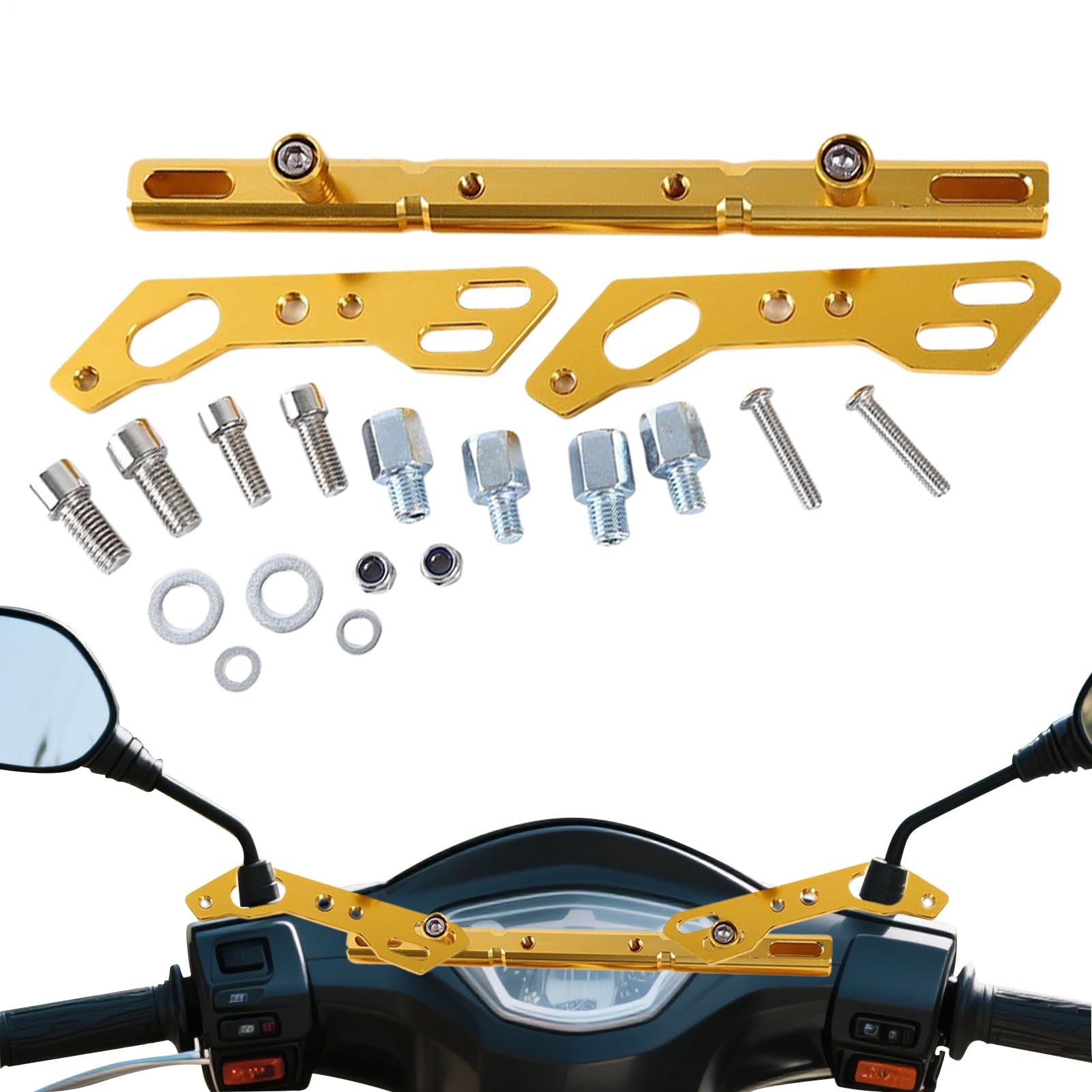 Accesorios multifuncionales para moto y extensor de manillar regulable de aluminio 8