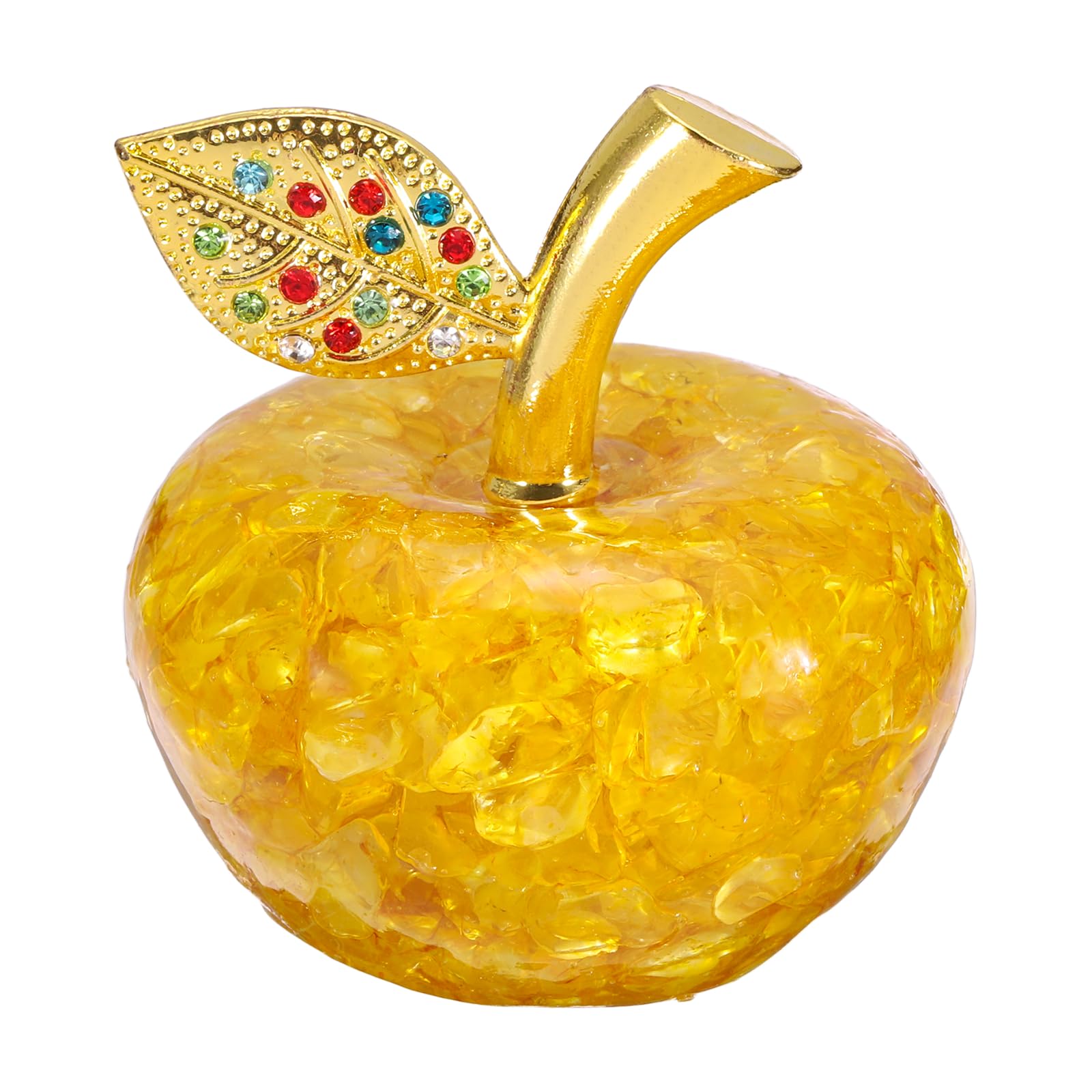 Presse-papier pomme en cristal jaune le cadeau idéal pour décoration de table